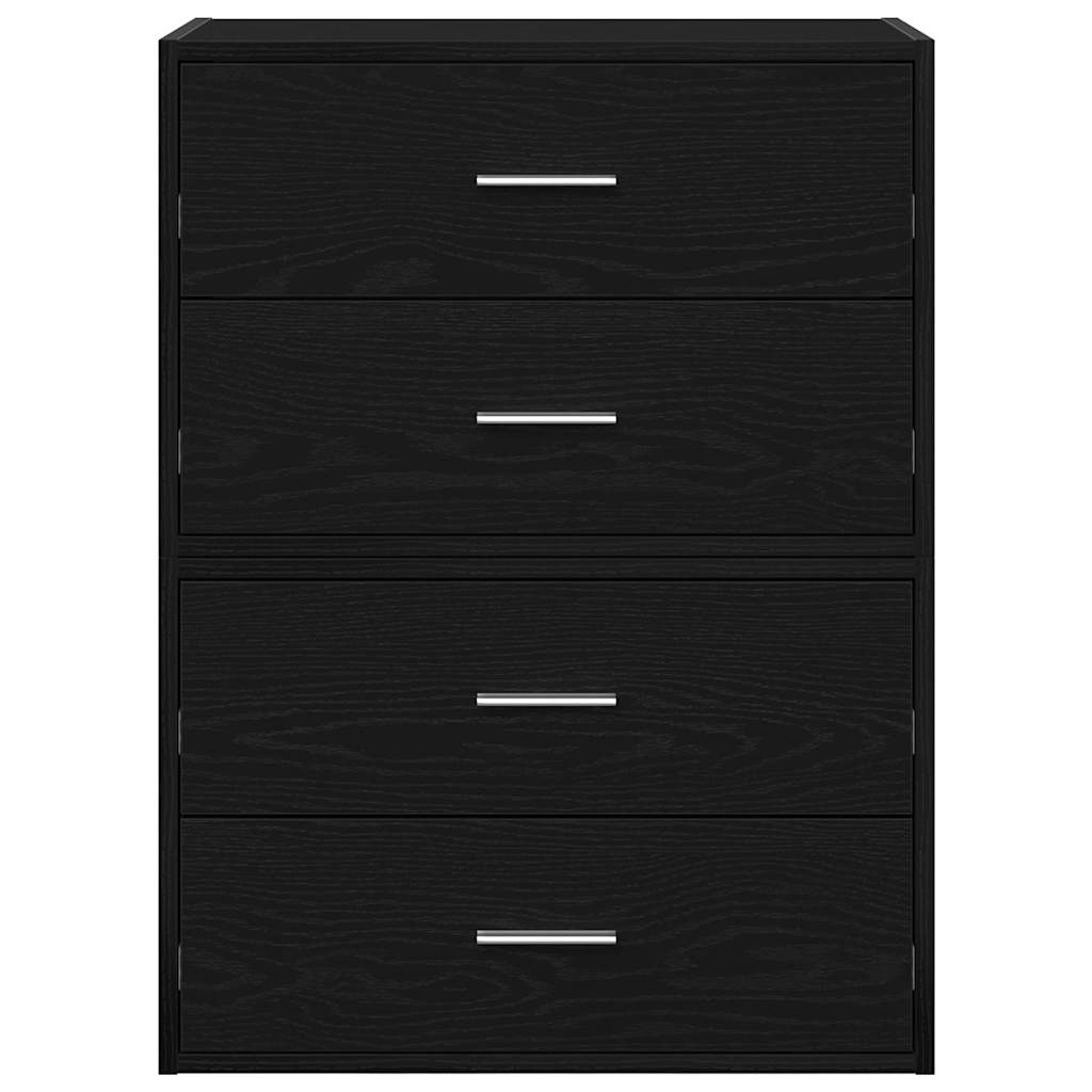Armadi con 2 Cassetti 2 pz Rovere Nero 60x31x40 cm Truciolato