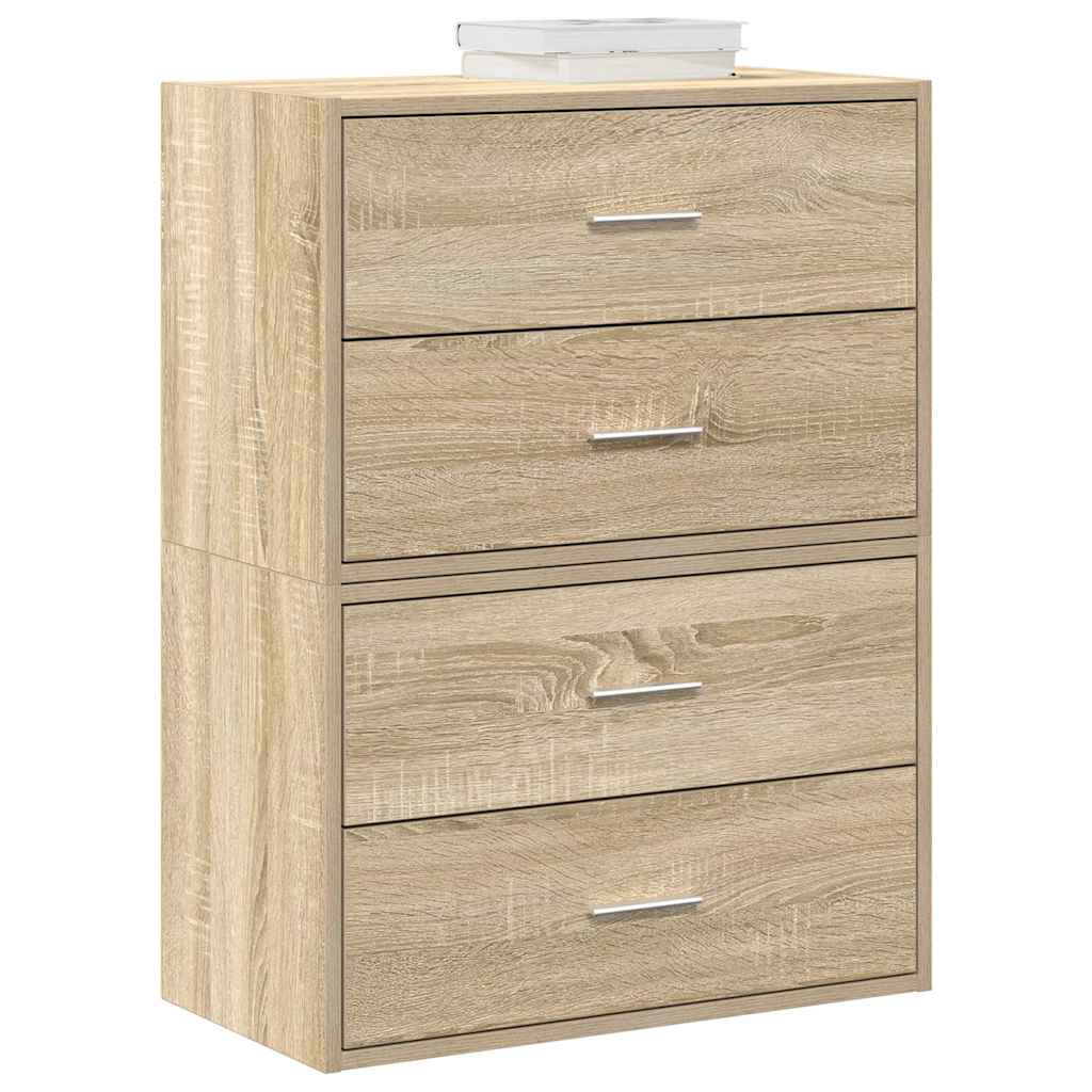 Armadi con 2 Cassetti 2 pz Rovere Sonoma 60x31x40 cm Truciolato