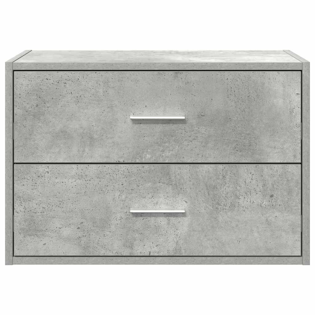 Armadio con 2 Cassetti Grigio Cemento 60x31x40 cm in Truciolato