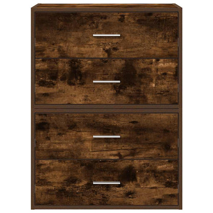 Armadi con 2 Cassetti 2 pz Rovere Fumo 60x31x40cm in Truciolato