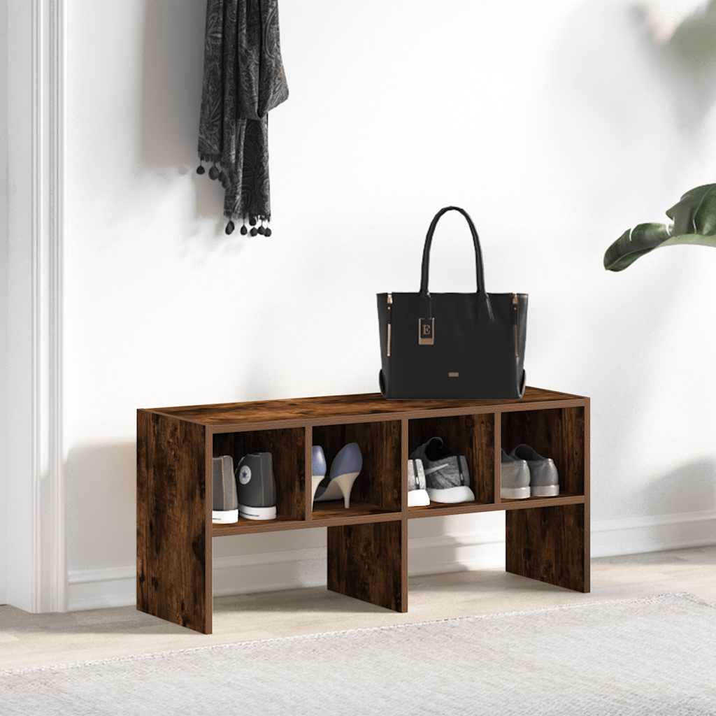 Scarpiera Impilabile Rovere Fumo 89,5x30x40 cm