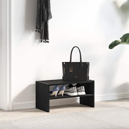 Scarpiera Impilabile Rovere Nero 60x30x30,5 cm