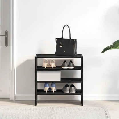 Scarpiere 2 pz Impilabili in Rovere Nero 60x30x30,5 cm