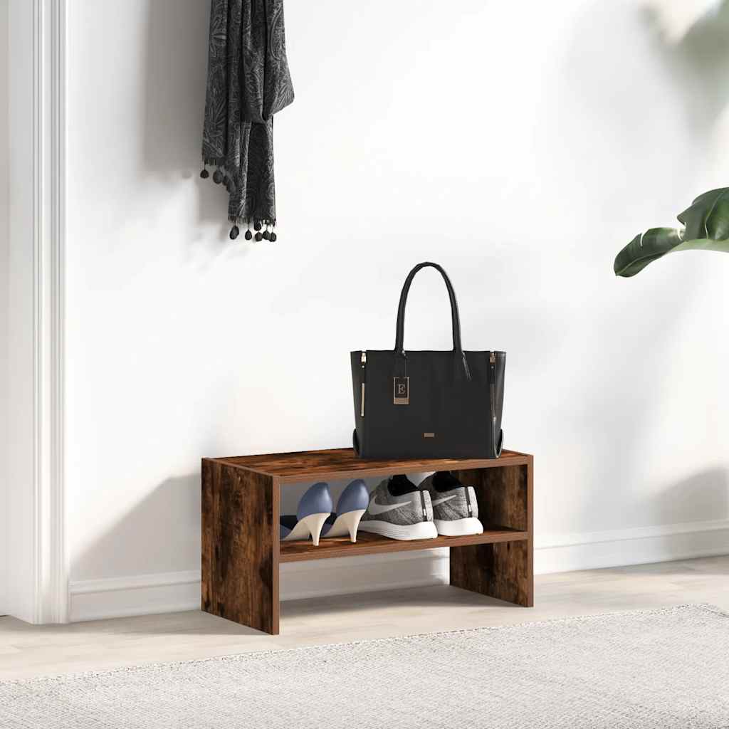 Scarpiera Impilabile Rovere Fumo 60x30x30,5 cm