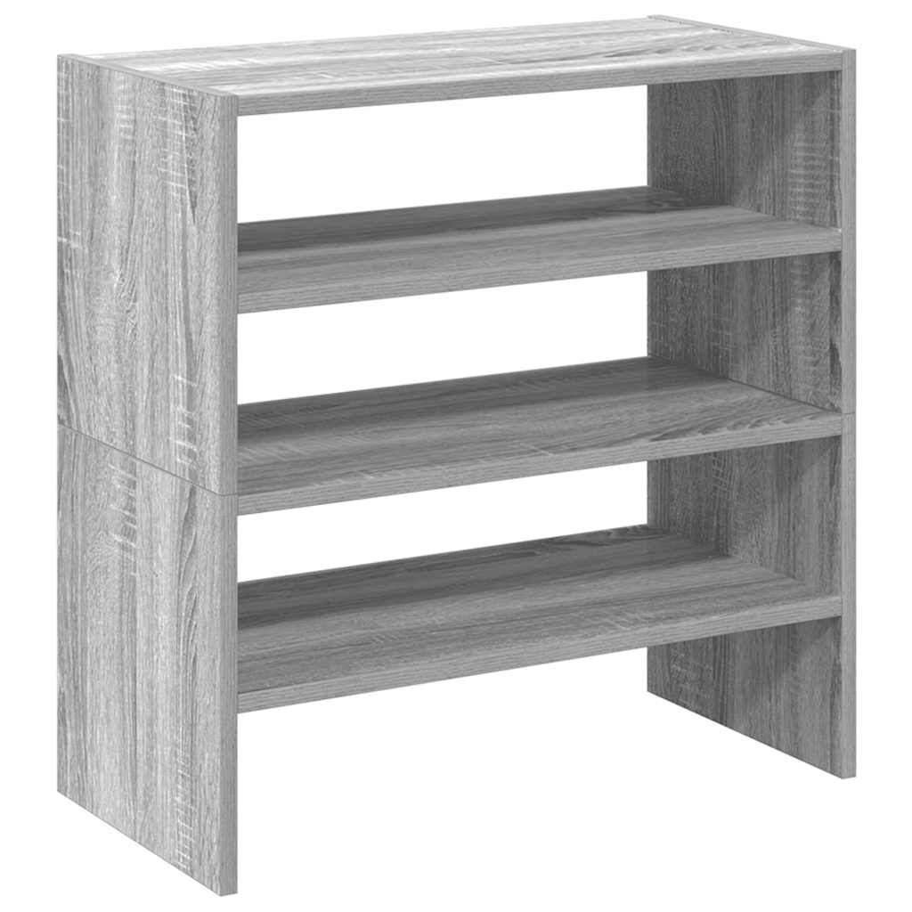 Scarpiere 2 pz Impilabili Grigio Sonoma 60x30x30,5 cm