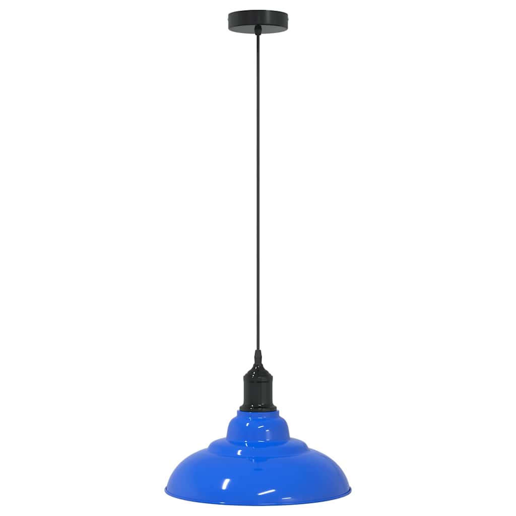 Lampada a Sospensione Regolabile E27 Blu Scuro Ã˜31 cm Metallo