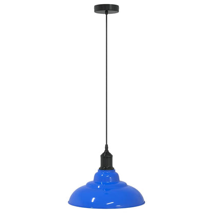 Lampada a Sospensione Regolabile E27 Blu Scuro Ã˜31 cm Metallo