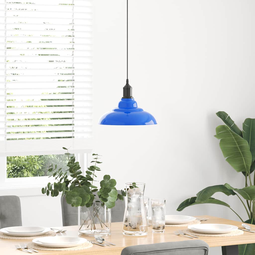 Lampada a Sospensione Regolabile E27 Blu Scuro Ã˜31 cm Metallo
