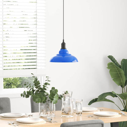 Lampada a Sospensione Regolabile E27 Blu Scuro Ã˜31 cm Metallo