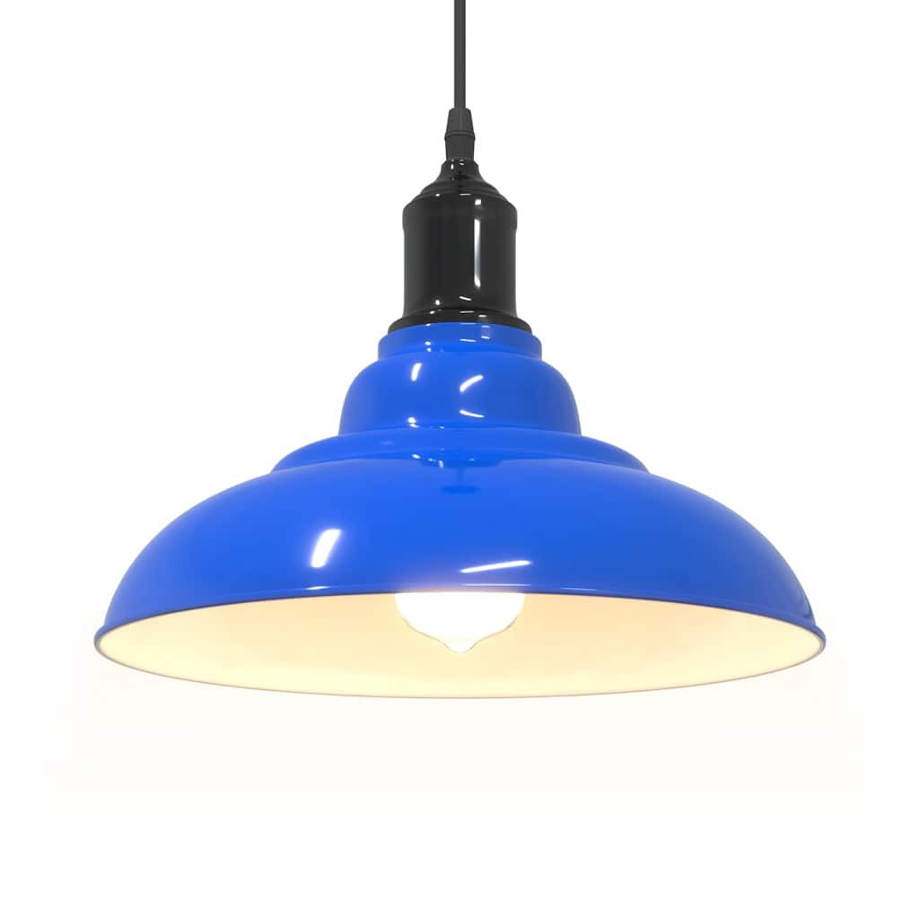 Lampada a Sospensione Regolabile E27 Blu Scuro Ã˜31 cm Metallo