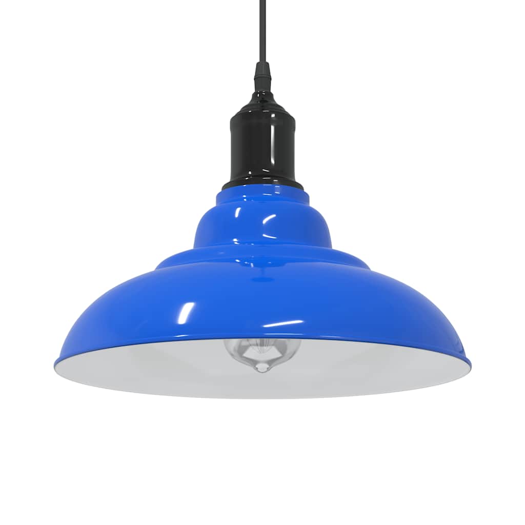 Lampada a Sospensione Regolabile E27 Blu Scuro Ã˜31 cm Metallo