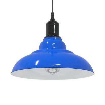 Lampada a Sospensione Regolabile E27 Blu Scuro Ã˜31 cm Metallo