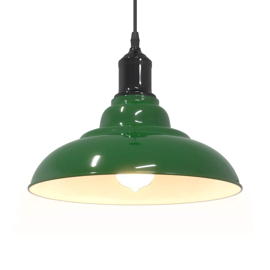 Lampada a Sospensione Regolabile E27 Verde Lucido Ã˜31cm Metallo