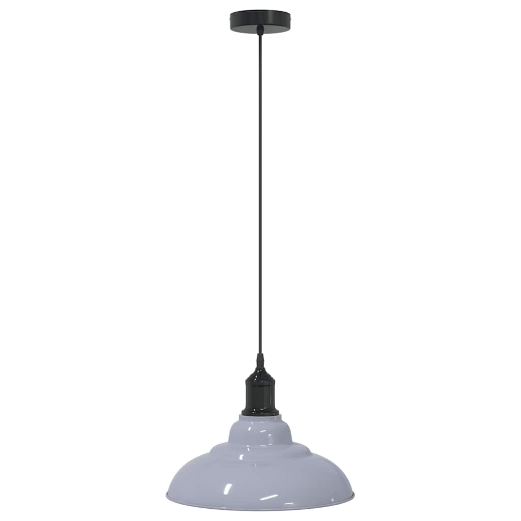 Lampada Sospensione Regolabile E27 Grigio Lucido Ã˜31 cm Metallo