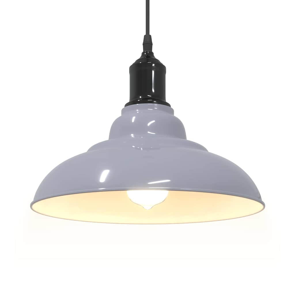 Lampada Sospensione Regolabile E27 Grigio Lucido Ã˜31 cm Metallo