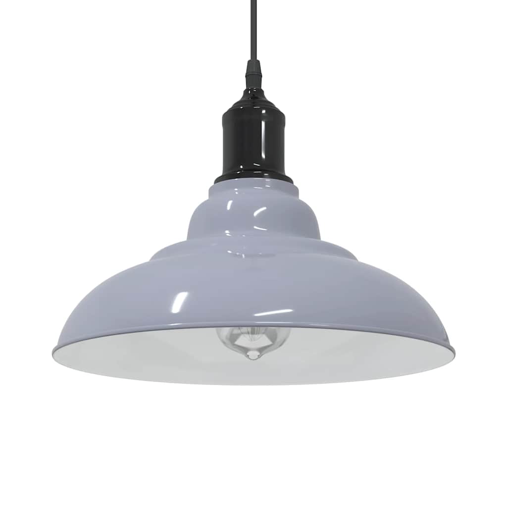 Lampada Sospensione Regolabile E27 Grigio Lucido Ã˜31 cm Metallo