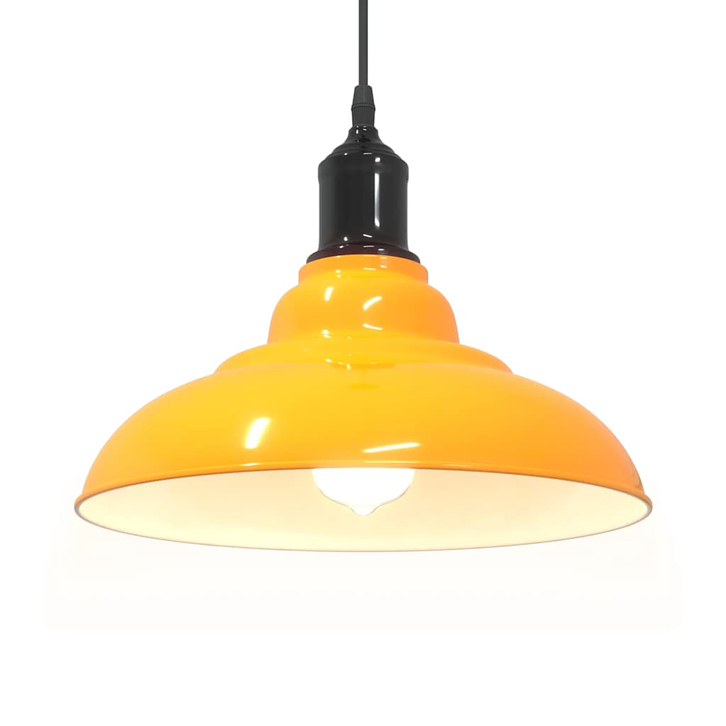 Lampada Sospensione Regolabile E27 Giallo Lucido Ã˜31 cm Metallo