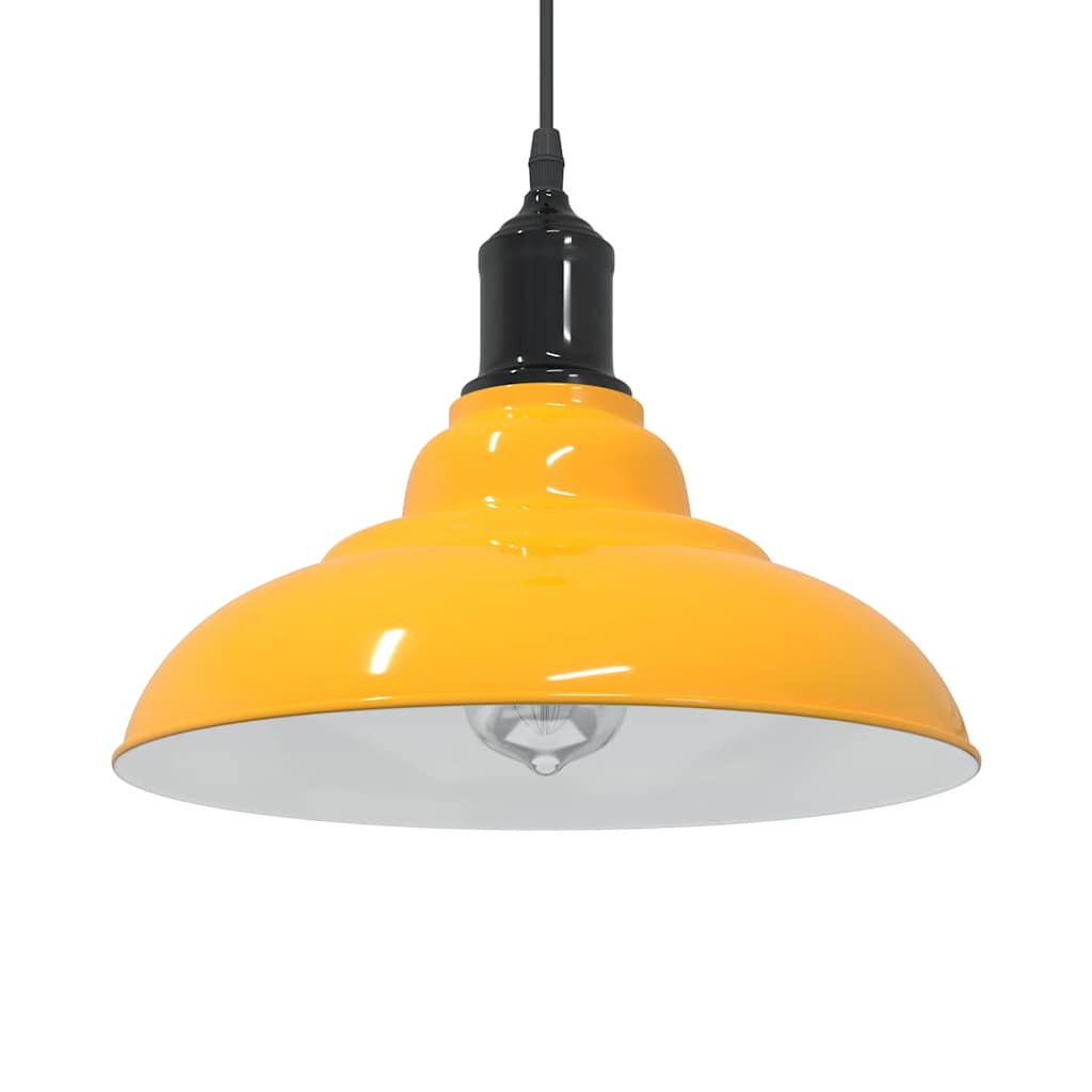 Lampada Sospensione Regolabile E27 Giallo Lucido Ã˜31 cm Metallo