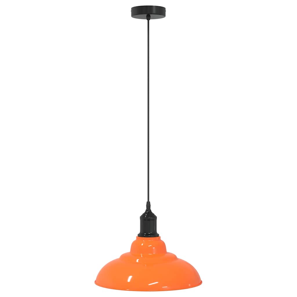 Lampada Sospensione Regolabile E27 Arancio Lucido Ã˜31cm Metallo