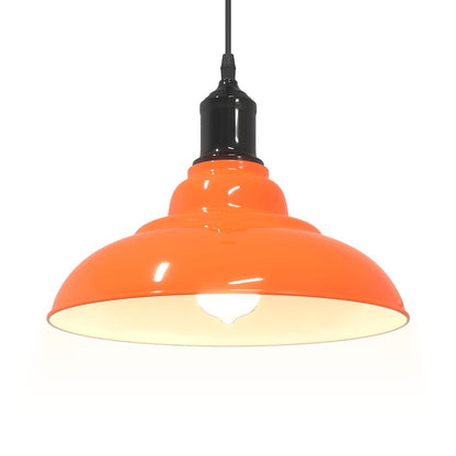 Lampada Sospensione Regolabile E27 Arancio Lucido Ã˜31cm Metallo