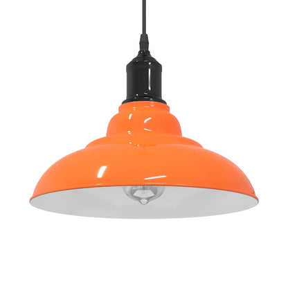 Lampada Sospensione Regolabile E27 Arancio Lucido Ã˜31cm Metallo