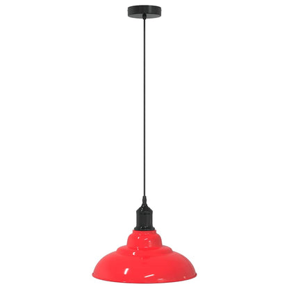 Lampada Sospensione Regolabile E27 Rosso Lucido Ã˜31 cm Metallo