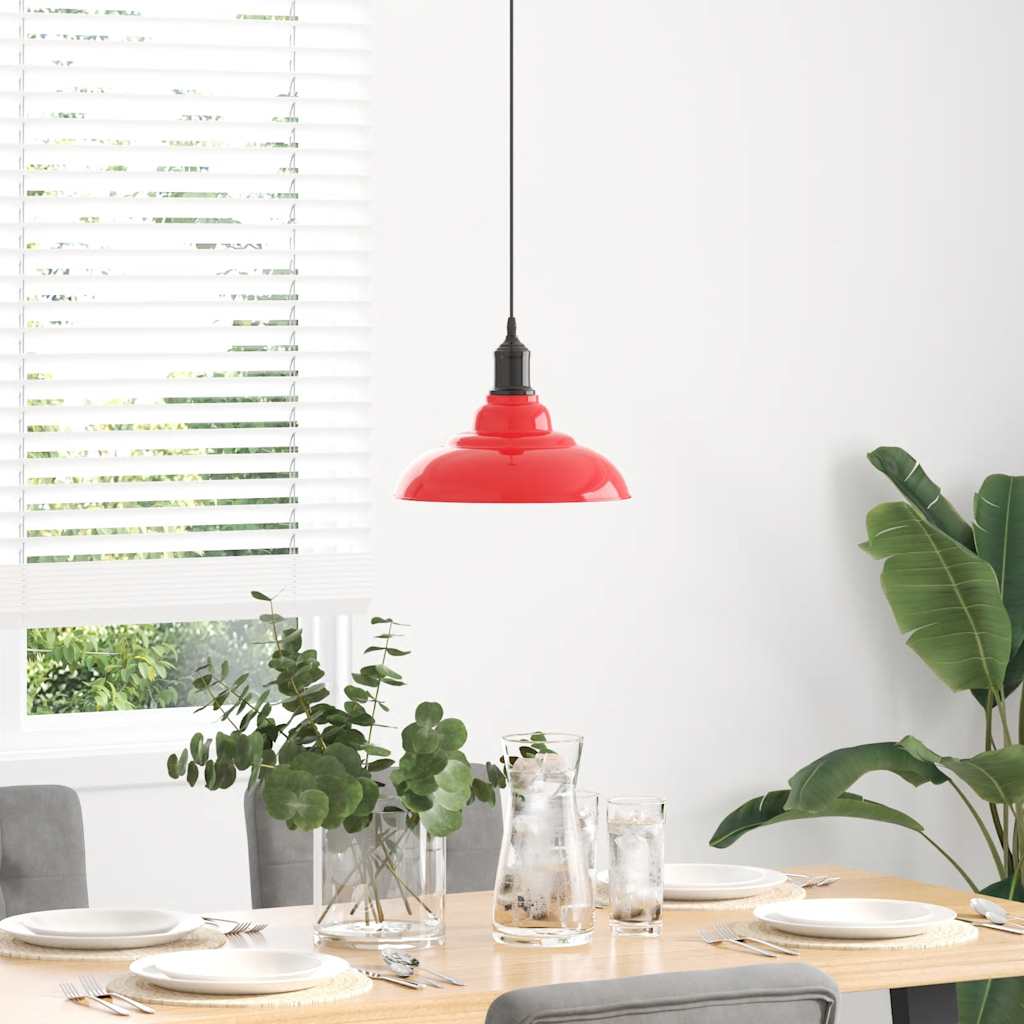 Lampada Sospensione Regolabile E27 Rosso Lucido Ã˜31 cm Metallo