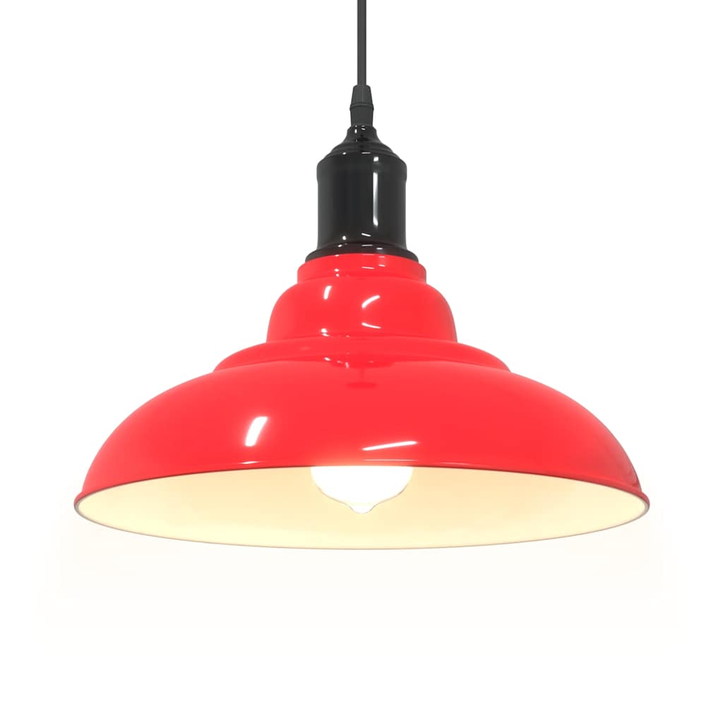 Lampada Sospensione Regolabile E27 Rosso Lucido Ã˜31 cm Metallo