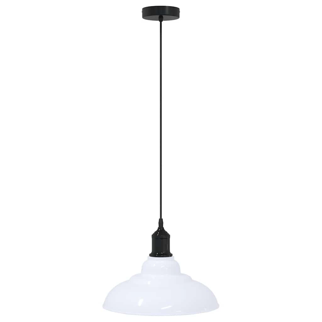 Lampada Sospensione Regolabile E27 Bianco Lucido Ã˜31cm Metallo