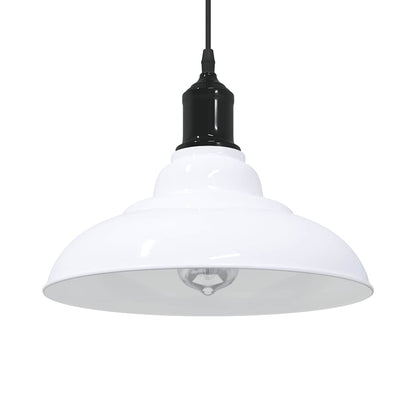 Lampada Sospensione Regolabile E27 Bianco Lucido Ã˜31cm Metallo
