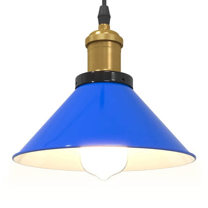 Lampada a Sospensione Regolabile E27 Blu Scuro Ã˜22 cm Metallo