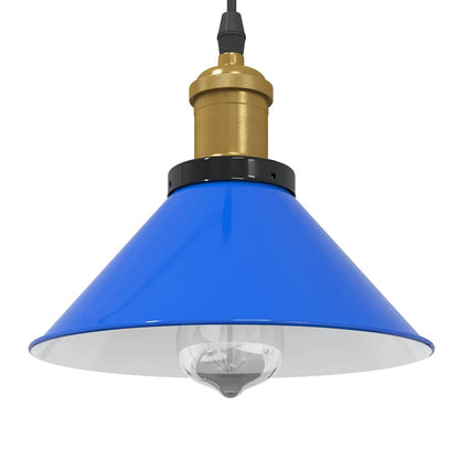 Lampada a Sospensione Regolabile E27 Blu Scuro Ã˜22 cm Metallo