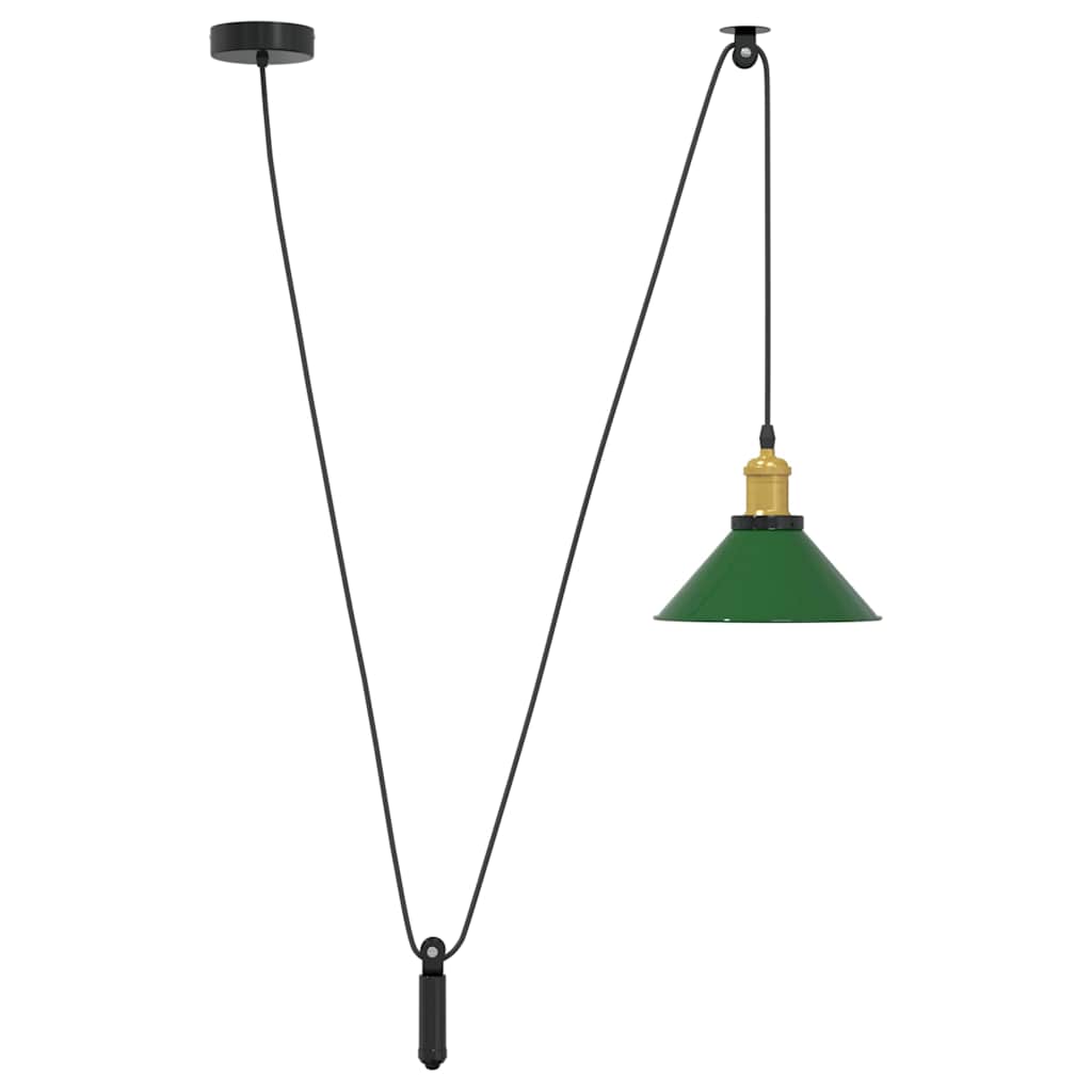 Lampada a Sospensione Regolabile E27 Verde Lucido Ã˜22cm Metallo