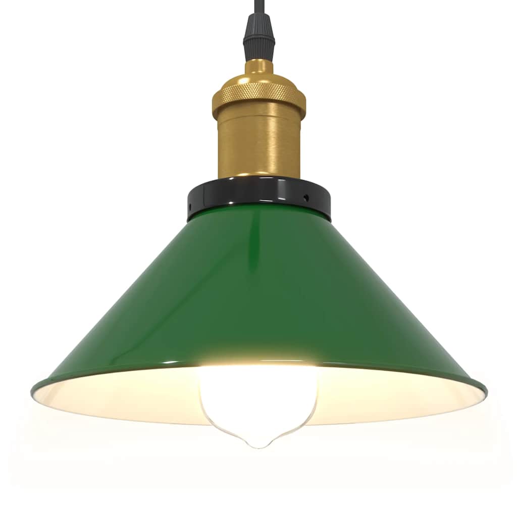 Lampada a Sospensione Regolabile E27 Verde Lucido Ã˜22cm Metallo