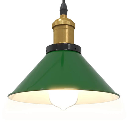 Lampada a Sospensione Regolabile E27 Verde Lucido Ã˜22cm Metallo