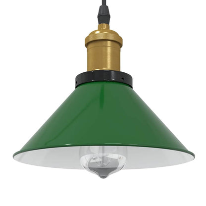 Lampada a Sospensione Regolabile E27 Verde Lucido Ã˜22cm Metallo