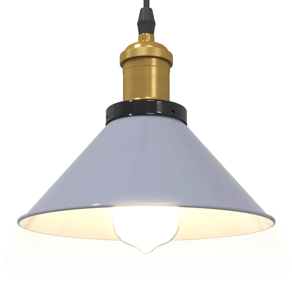 Lampada Sospensione Regolabile E27 Grigio Lucido Ã˜22 cm Metallo