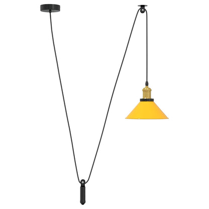 Lampada Sospensione Regolabile E27 Giallo Lucido Ã˜22 cm Metallo