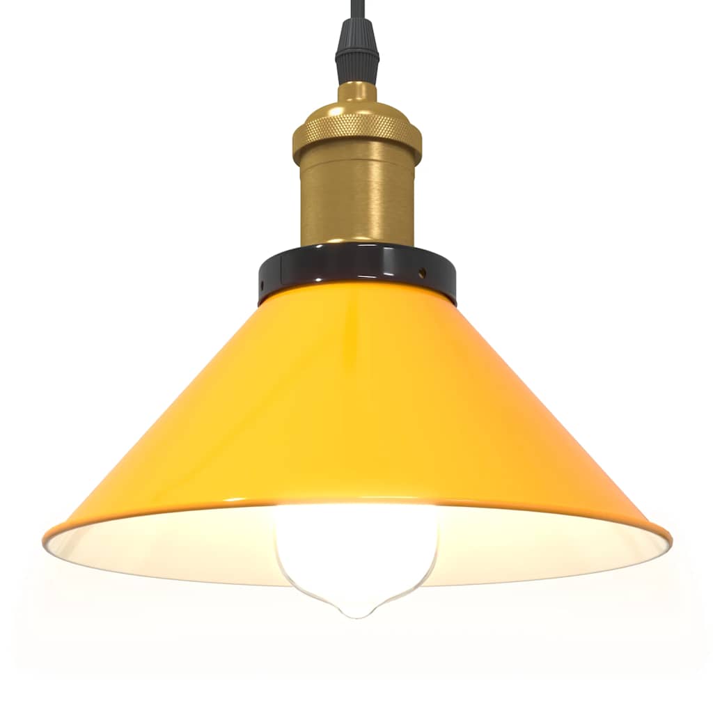 Lampada Sospensione Regolabile E27 Giallo Lucido Ã˜22 cm Metallo