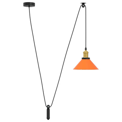 Lampada Sospensione Regolabile E27 Arancio Lucido Ã˜22cm Metallo