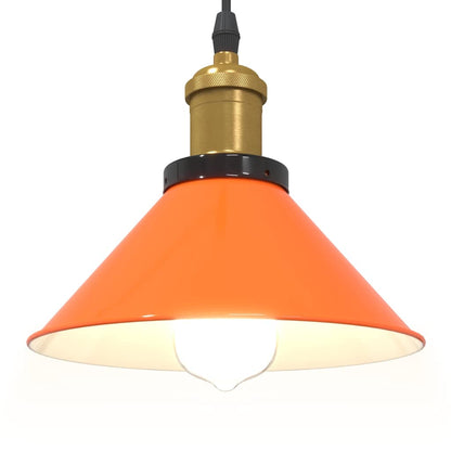 Lampada Sospensione Regolabile E27 Arancio Lucido Ã˜22cm Metallo