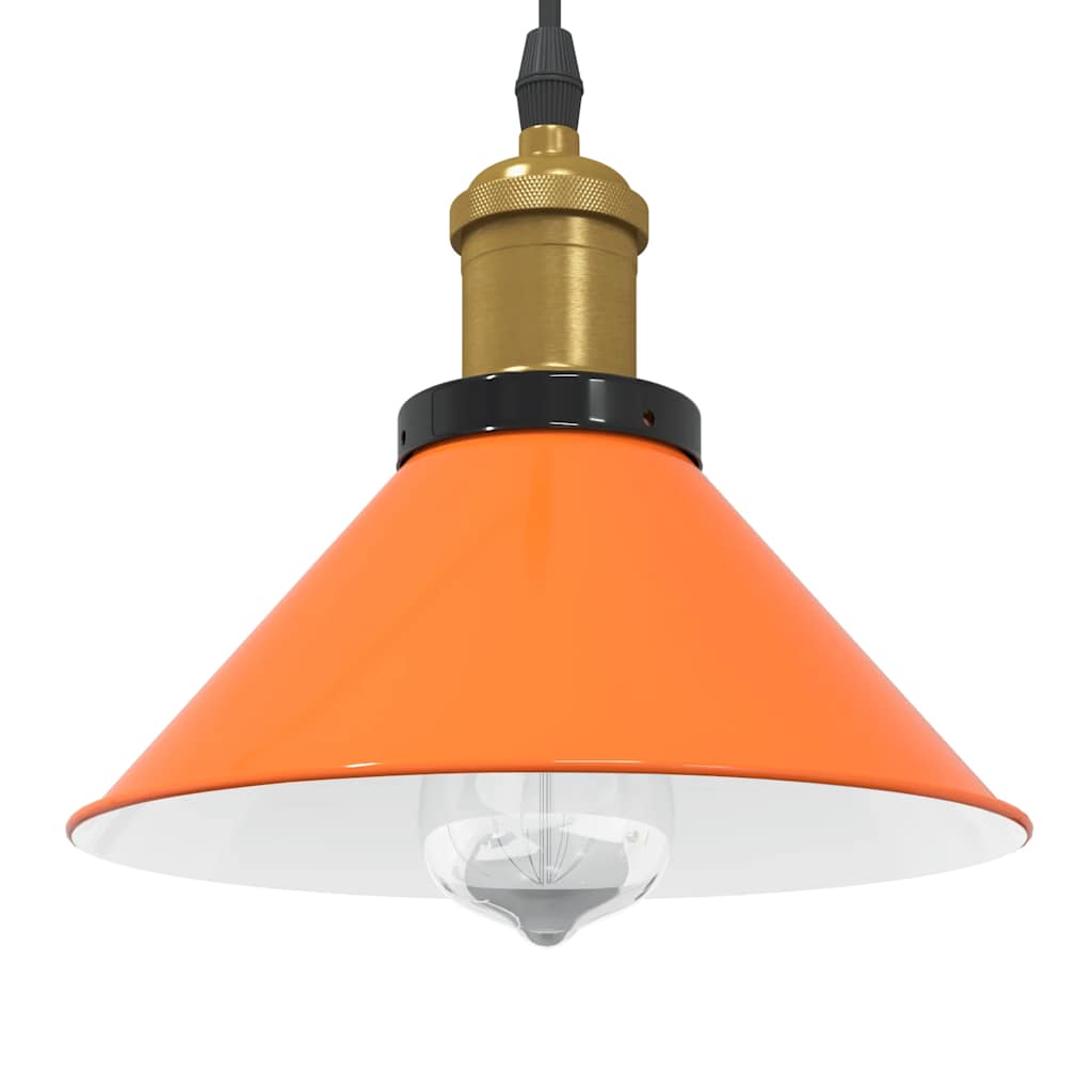 Lampada Sospensione Regolabile E27 Arancio Lucido Ã˜22cm Metallo