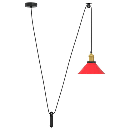 Lampada Sospensione Regolabile E27 Rosso Lucido Ã˜22 cm Metallo
