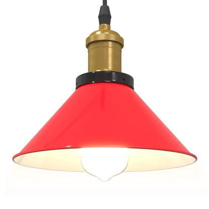 Lampada Sospensione Regolabile E27 Rosso Lucido Ã˜22 cm Metallo