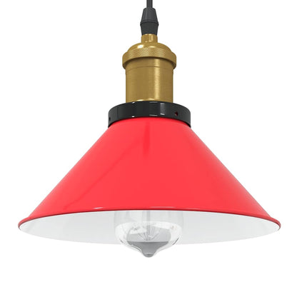 Lampada Sospensione Regolabile E27 Rosso Lucido Ã˜22 cm Metallo