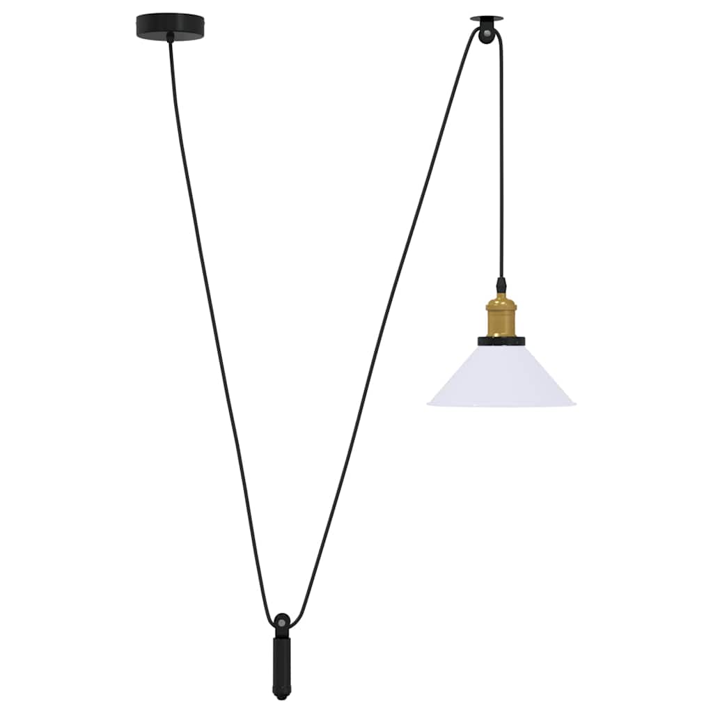 Lampada Sospensione Regolabile E27 Bianco Lucido Ã˜22cm Metallo
