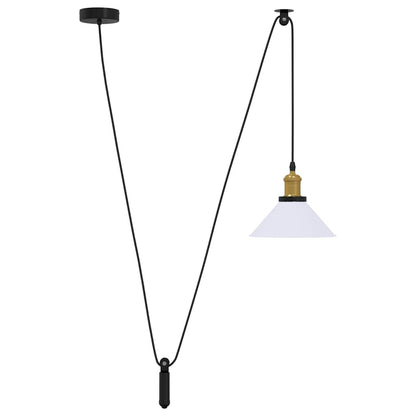 Lampada Sospensione Regolabile E27 Bianco Lucido Ã˜22cm Metallo