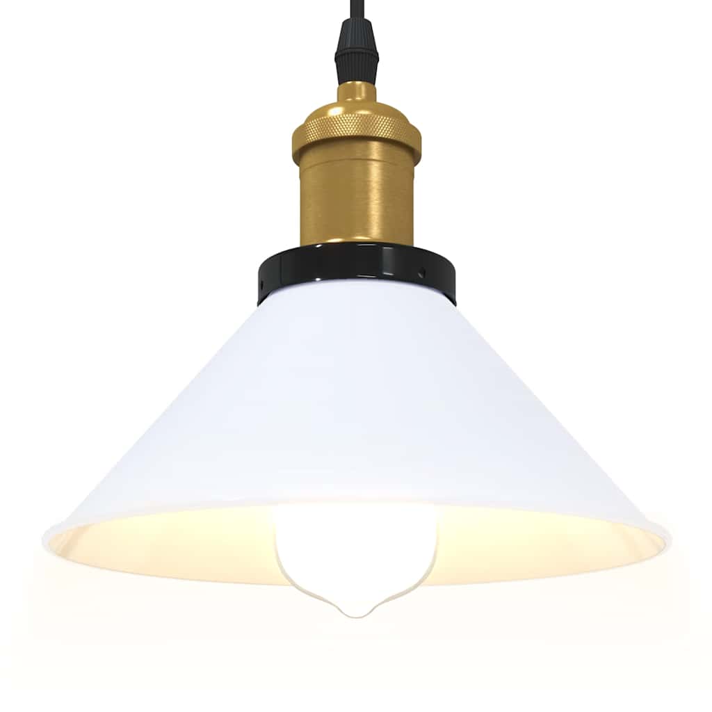 Lampada Sospensione Regolabile E27 Bianco Lucido Ã˜22cm Metallo