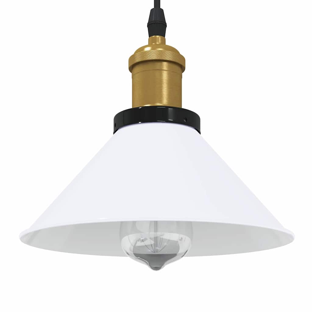 Lampada Sospensione Regolabile E27 Bianco Lucido Ã˜22cm Metallo