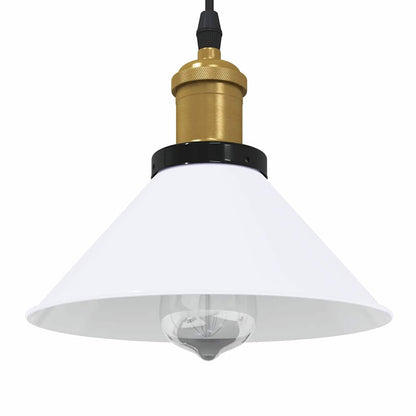 Lampada Sospensione Regolabile E27 Bianco Lucido Ã˜22cm Metallo